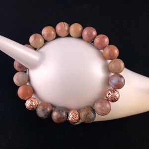 Jasper and opal beaded bracelet